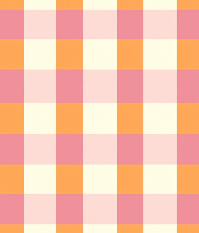 橙粉格子无缝图案