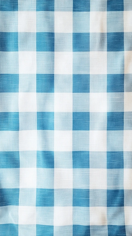 蓝白格子桌布卡通背景