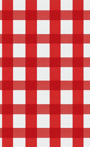 红白格纹图案餐桌布
