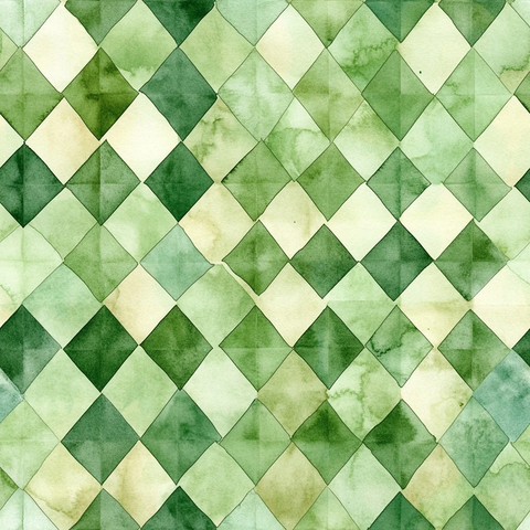 绿钻格纹水彩图案纸