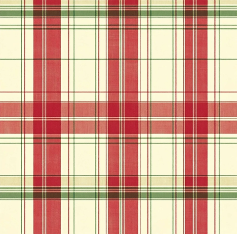 圣诞红白绿格子花纹布料