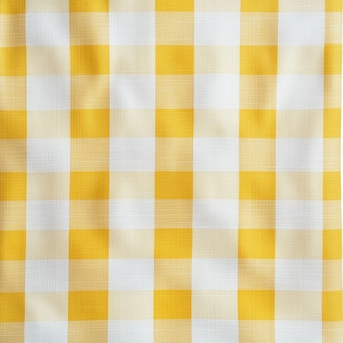 白黄格子桌布俯视图