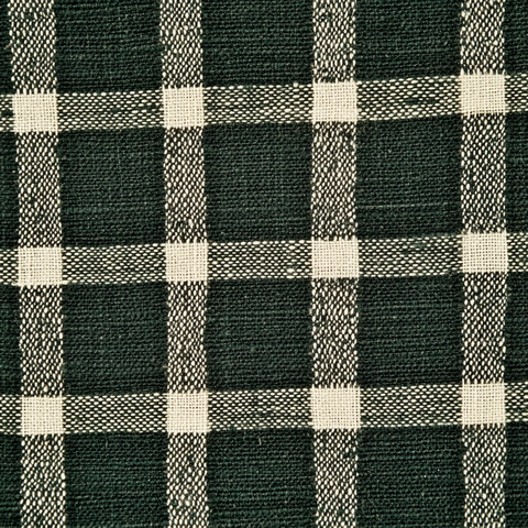 绿色白格纹厚织面料细节