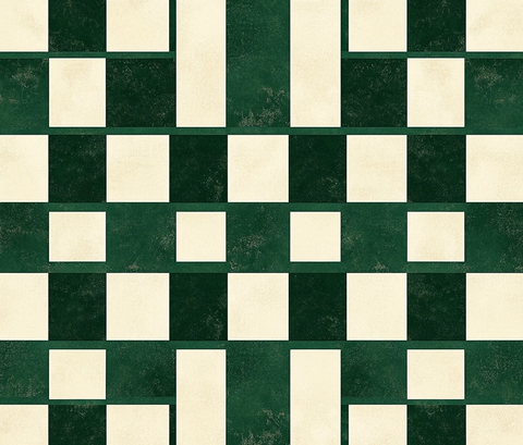 绿白棋盘图案设计