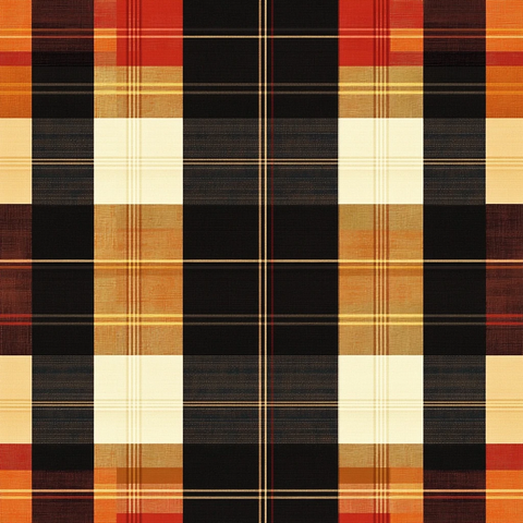 格纹图案棕红橙黑黄