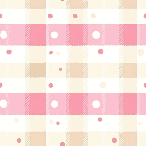 粉色格纹条纹圆点图案