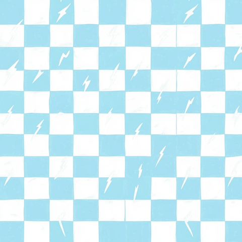 白色闪电蓝白格旗