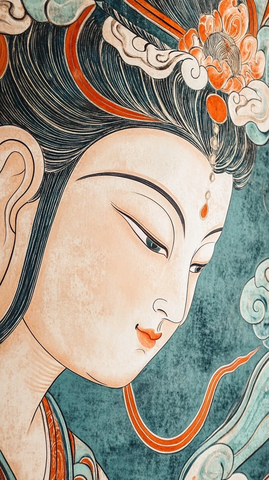 古典人物壁画形象特写