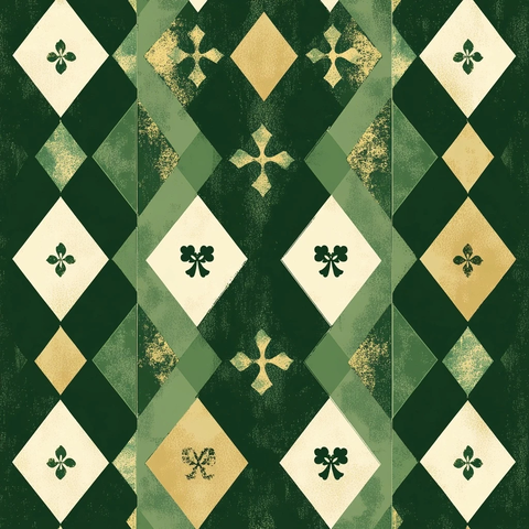 翡翠绿菱形纹饰图案