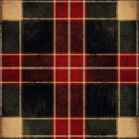 红黑绿格子花纹织物图案