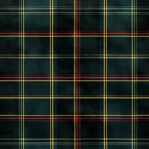 暗绿蓝黄条纹格纹面料