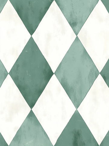 白绿菱形图案厨房背景