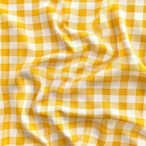 黄格纹潜水料布料特写