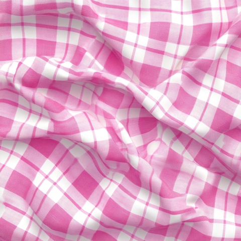 粉色白色格纹布料展示