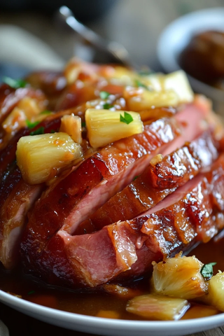 慢炖锅糖醋菠萝火腿