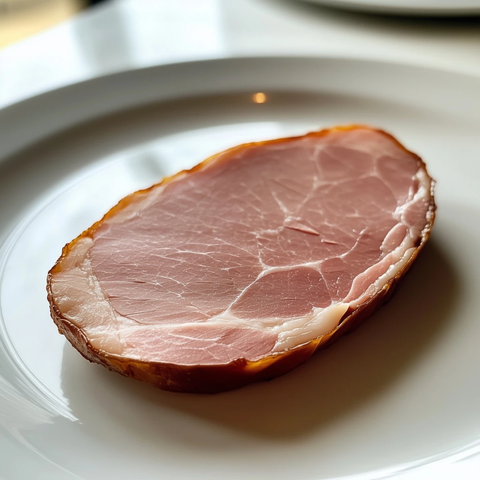 薄切火腿片低角度拍摄