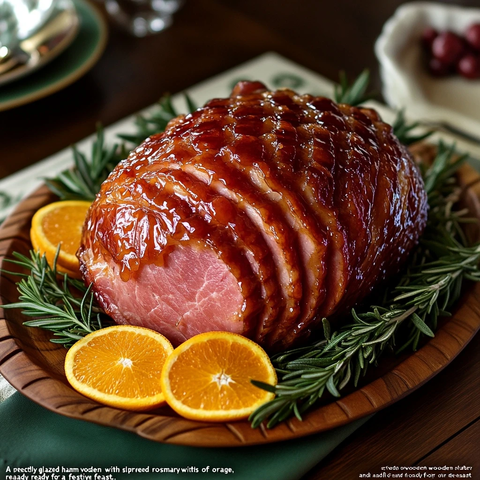 蜂蜜火腿配香橙迷迭香