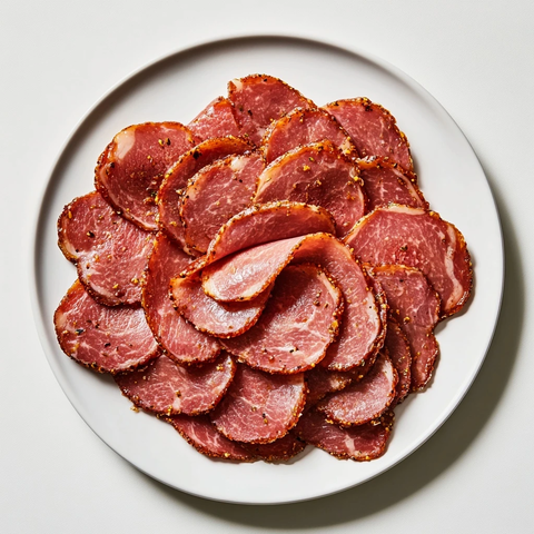 白盘切片火鸡肉拼盘