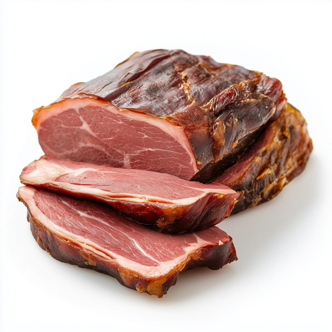 冷熏肉展示白色背景