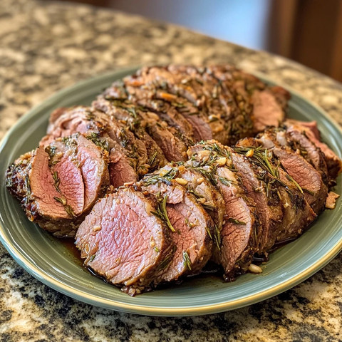 迷迭香蒜烤羊排切片