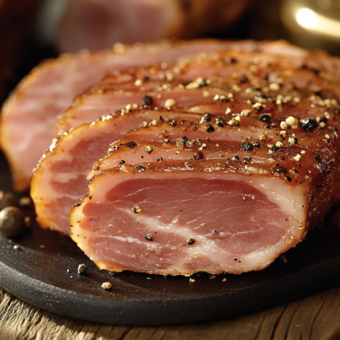 黑胡椒火腿片特写