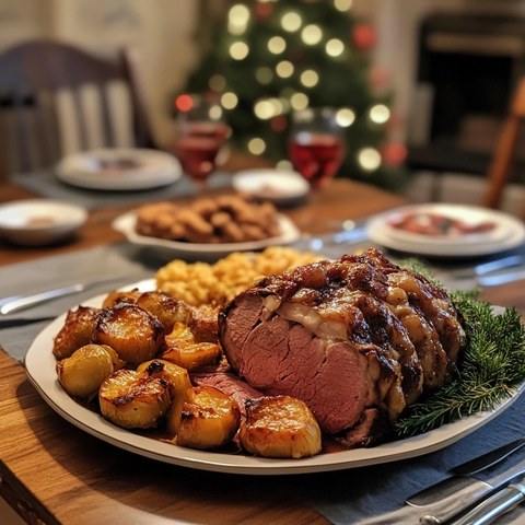 圣诞眼肉烤肉制作过程