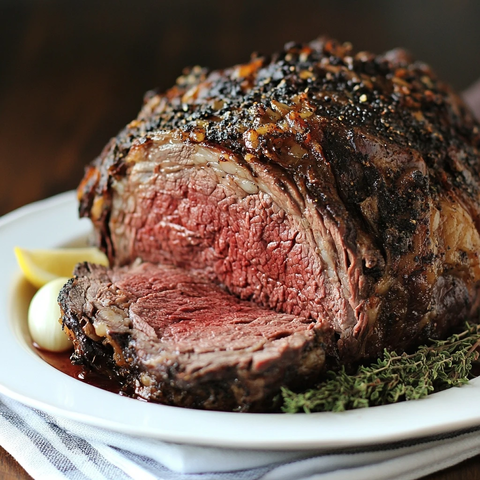 牛肉烤肉块配香草调料