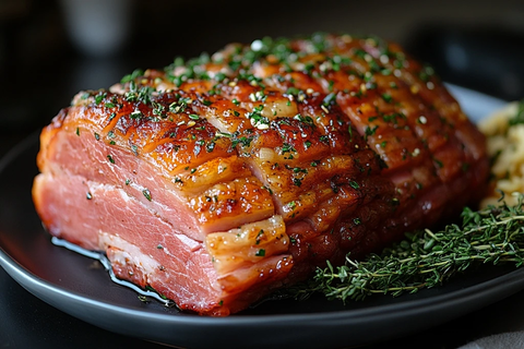 自制双熏火腿美食摄影