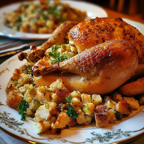 烤火鸡配和肉汁