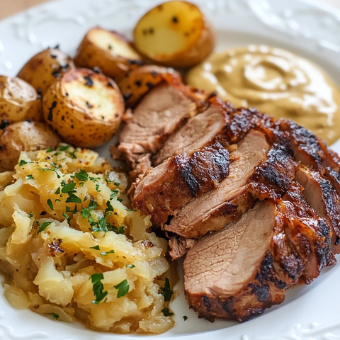 慢炖猪腹肉配酸菜土豆