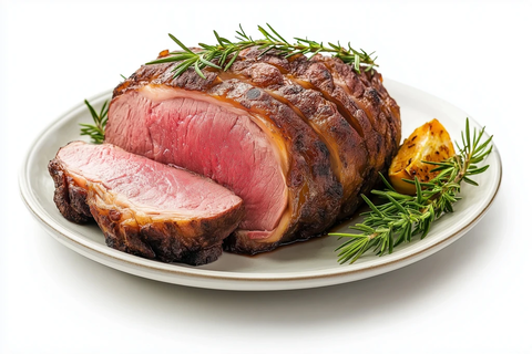 白背景上的精致肉类切片