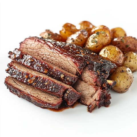 烟熏牛腩配金黄土豆片