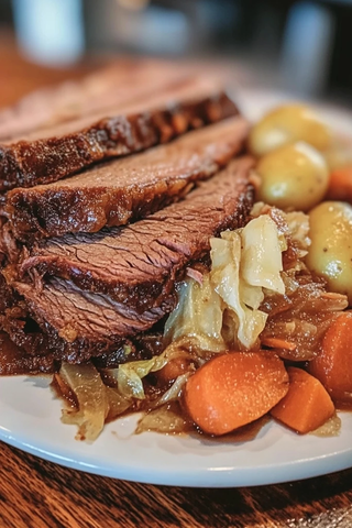 慢煮牛肉配甘蓝胡萝卜土豆