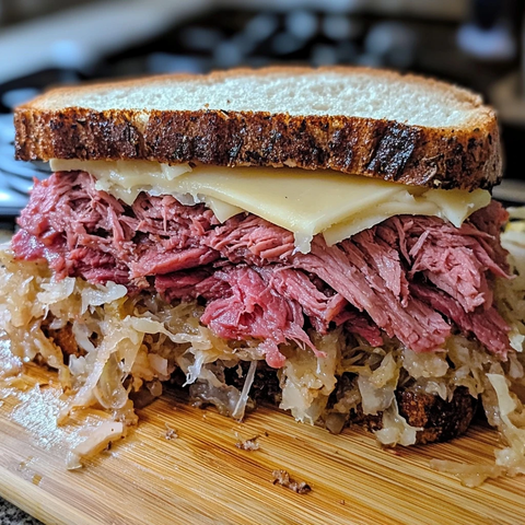 雷比面包牛肉酸菜奶酪三明治