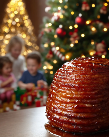 蜂蜜糖衣圣诞火腿特写