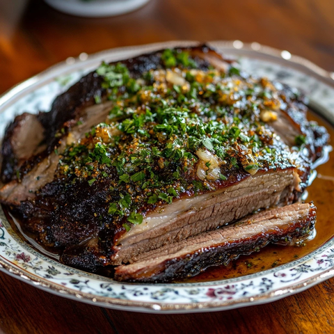慢烤牛腩配蒜香香草