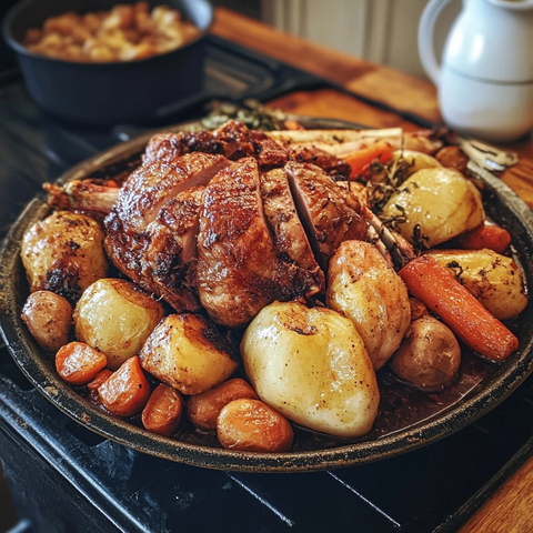 家庭晚餐牛肉火鸡