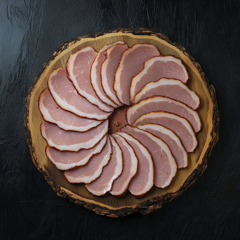 烟熏火腿切片圆形摆盘