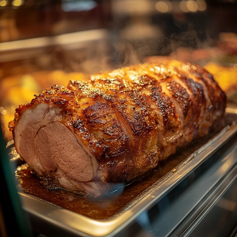 香脆烤猪排配浓郁肉汁