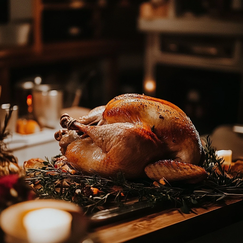 烤火鸡感恩节餐桌