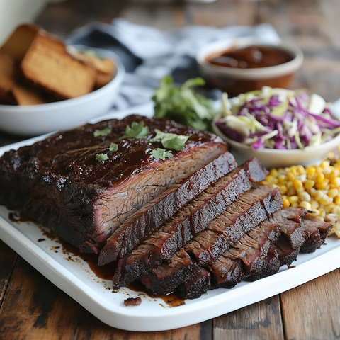 切片牛腩配卷心菜玉米面包