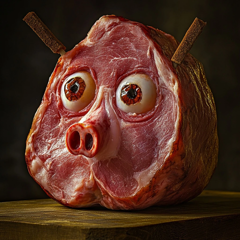 火腿眼贴塑料眼睛特写