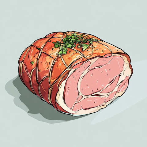 煮熟火腿片矢量插画