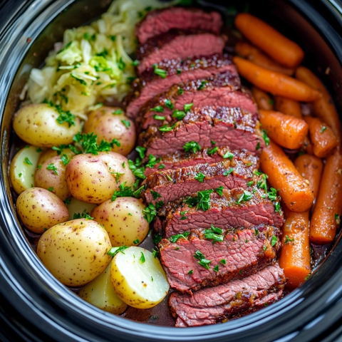 慢炖牛肉与土豆卷心菜胡萝卜