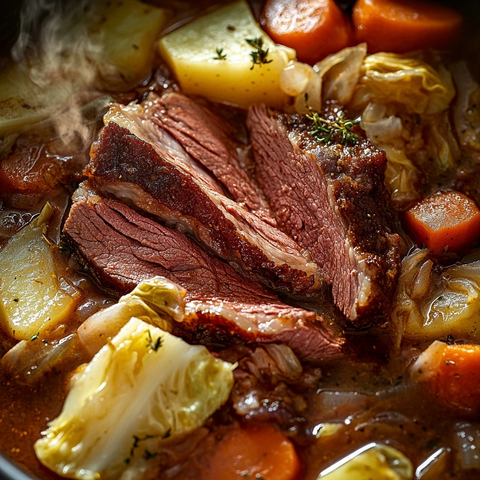 慢炖牛肉卷心菜蔬菜