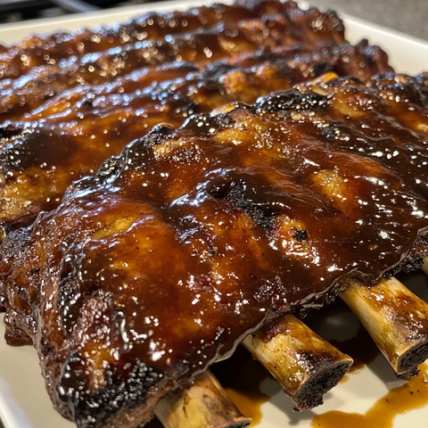 烤肋排配蜜汁酱