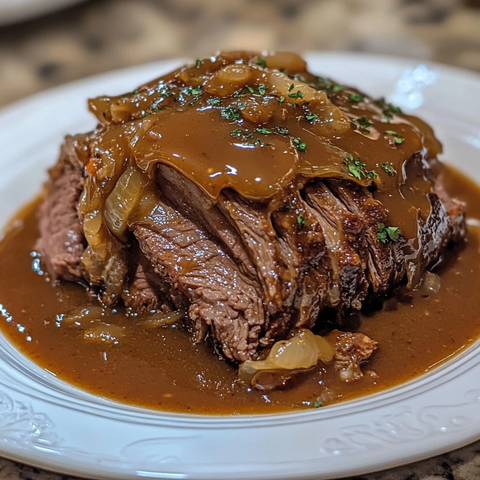 烤牛肉配蔬菜洋葱酱