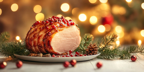 圣诞火腿白桌摆设