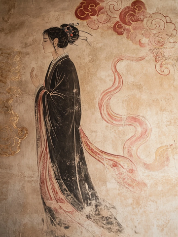 古代女子壁画图