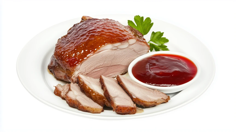 烤鸭切片配梅子酱